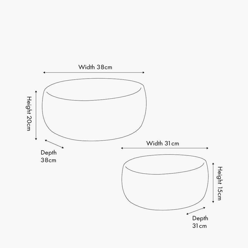 S/2 Seagrass Natural and Black Round Baskets.