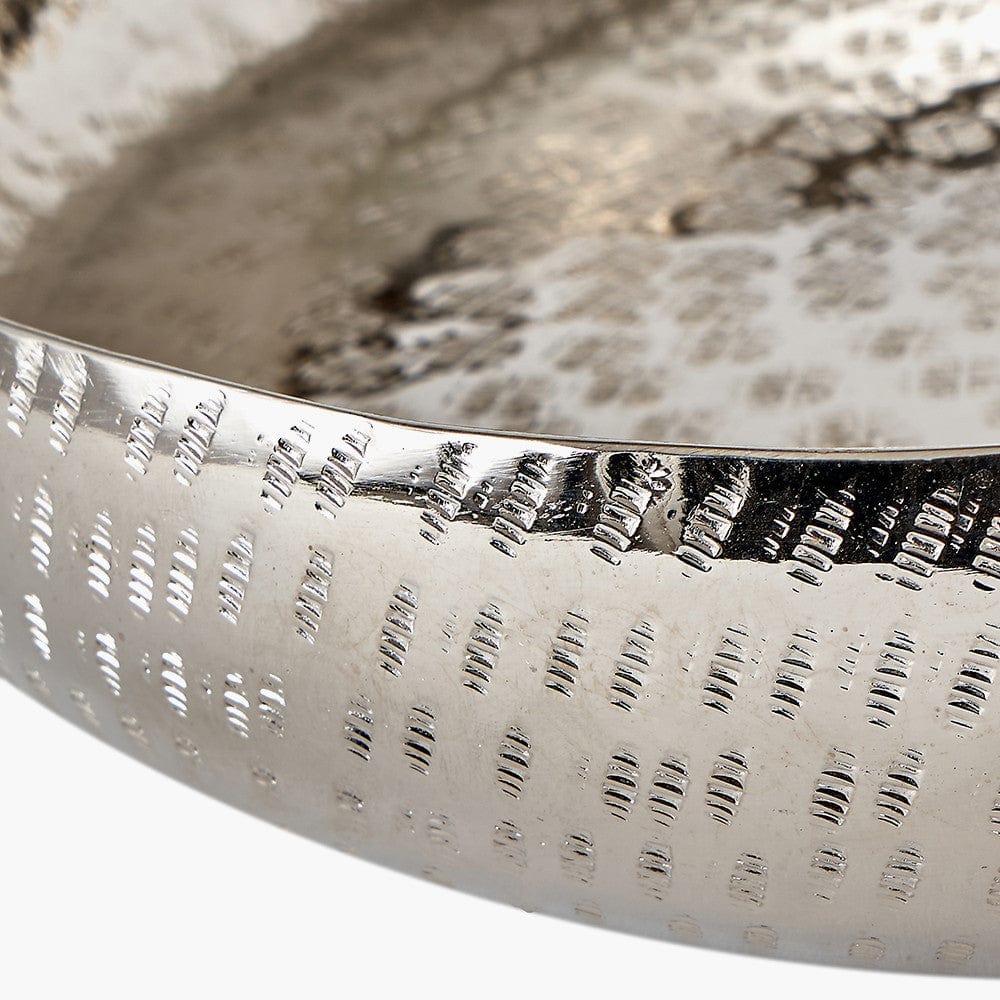S/2 Silver Hammered Metal Bowls.