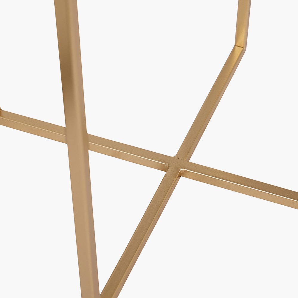 S/2 White and Gold Metal Planters.