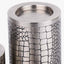 S/3 Antique Silver Croc Print Metal Pillar Candle Holders.
