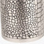 S/3 Antique Silver Croc Print Metal Pillar Candle Holders.