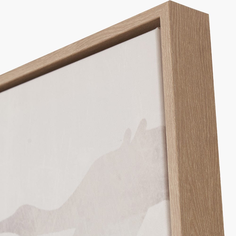 S/3 Natural and White Birds Canvases with Natural Frames.