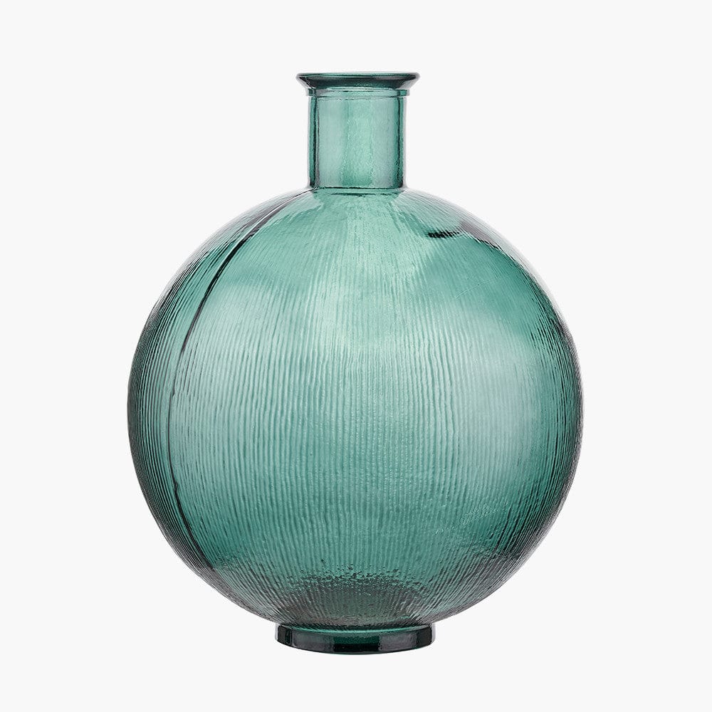Sea Green Round Recycled Glass Vase.