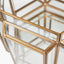 Shiny Brass Metal and Glass Hexagon Wide Lantern.