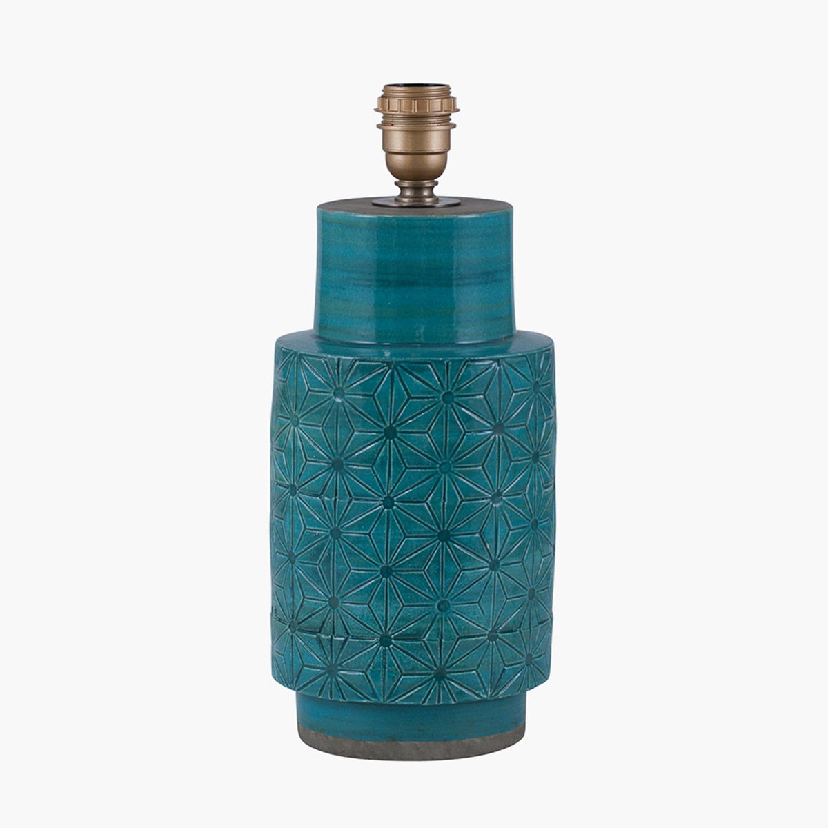 Sidra Aquamarine Stoneware Etch Detail Table Lamp Base.