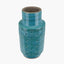 Sidra Aquamarine Stoneware Etch Detail Vase.
