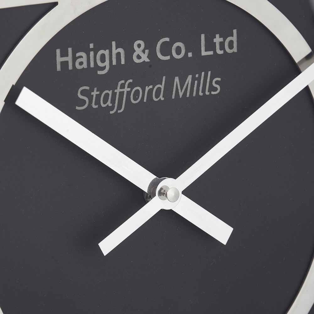 Silver Metal and Black Face Round Wall Clock.