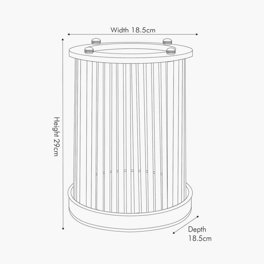 Silver Metal and Clear Textured Glass Small Hurricane.