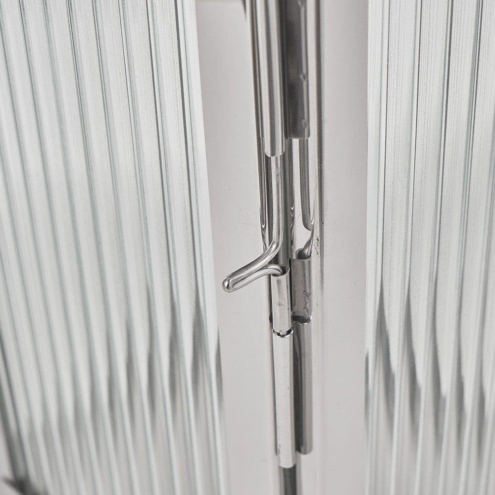 Silver Metal and Ribbed Glass Lantern Small.