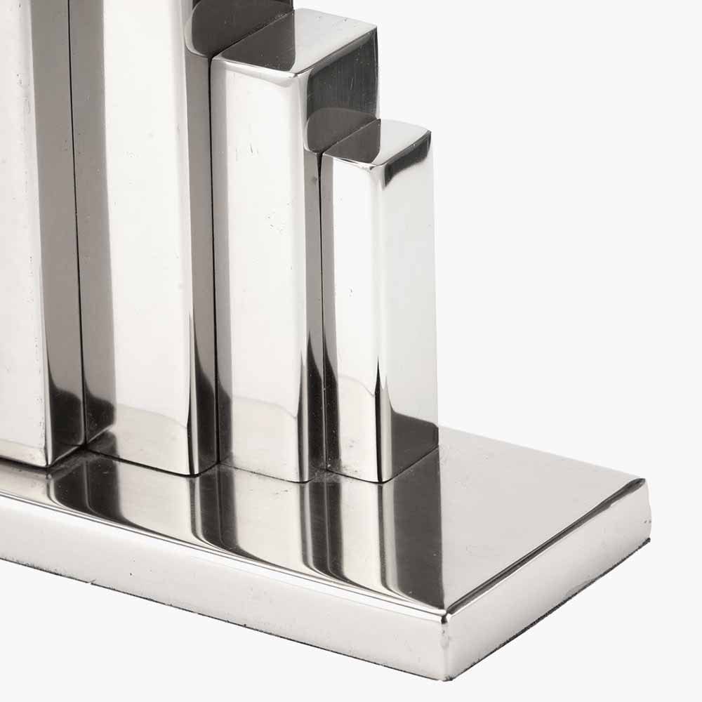 Silver Metal Art Deco Table Clock.