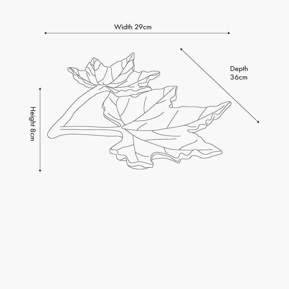 Silver Metal Dual Oak Leaf Bowl.