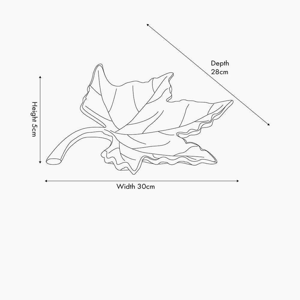 Pacific Lifestyle Accessories Silver Metal Oak Leaf Bowl House of Isabella UK