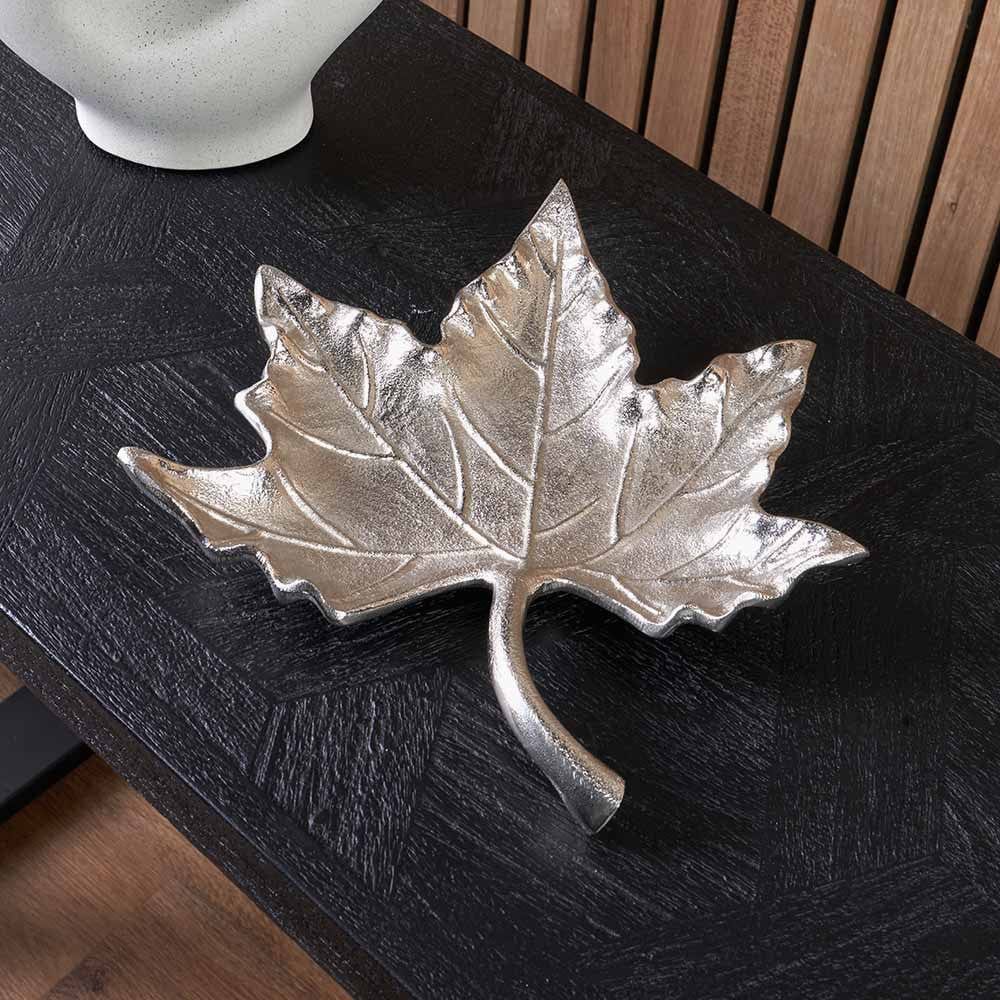 Pacific Lifestyle Accessories Silver Metal Oak Leaf Bowl House of Isabella UK