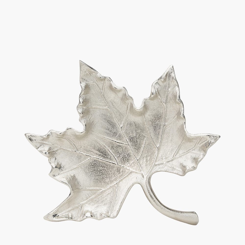 Pacific Lifestyle Accessories Silver Metal Oak Leaf Bowl House of Isabella UK