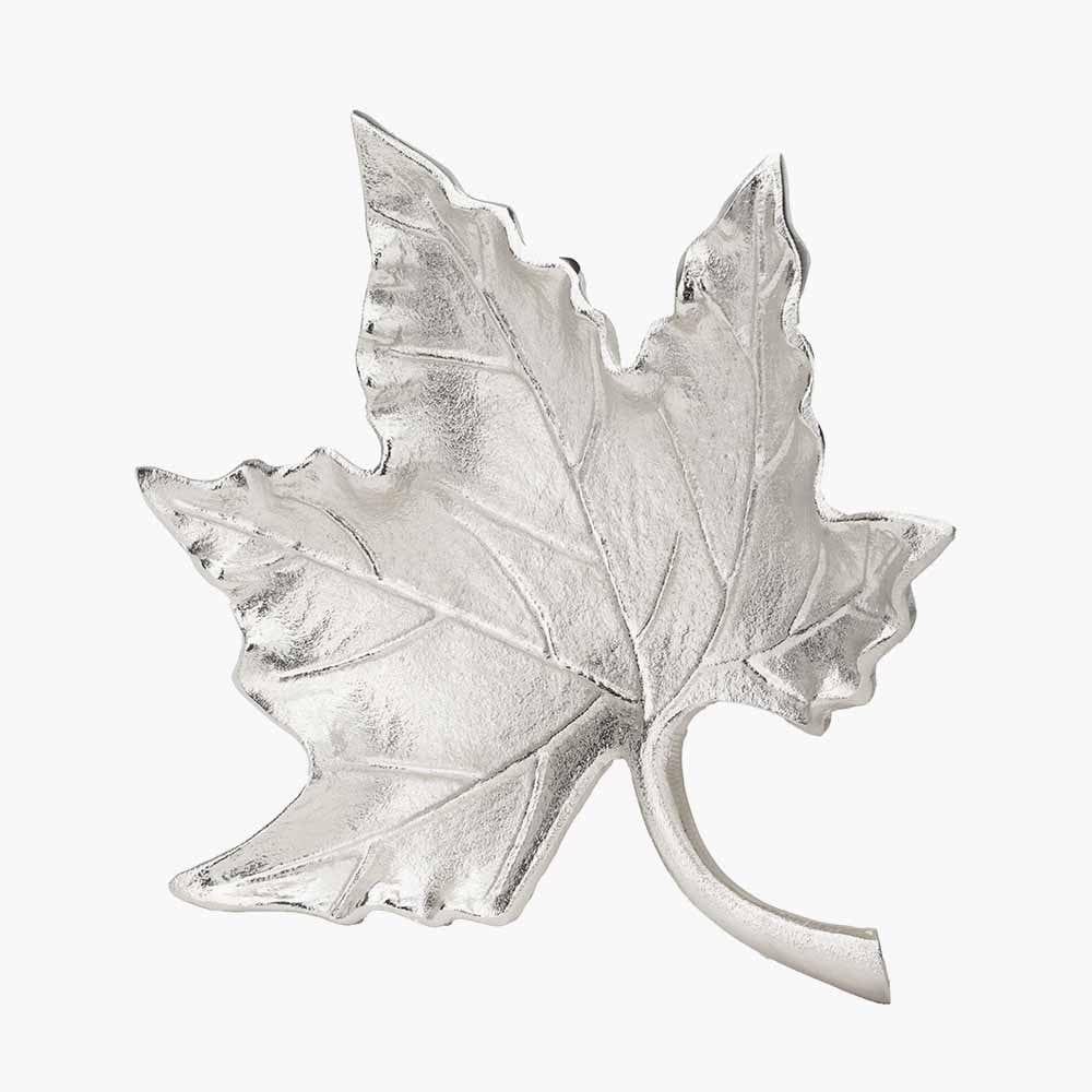Pacific Lifestyle Accessories Silver Metal Oak Leaf Bowl House of Isabella UK