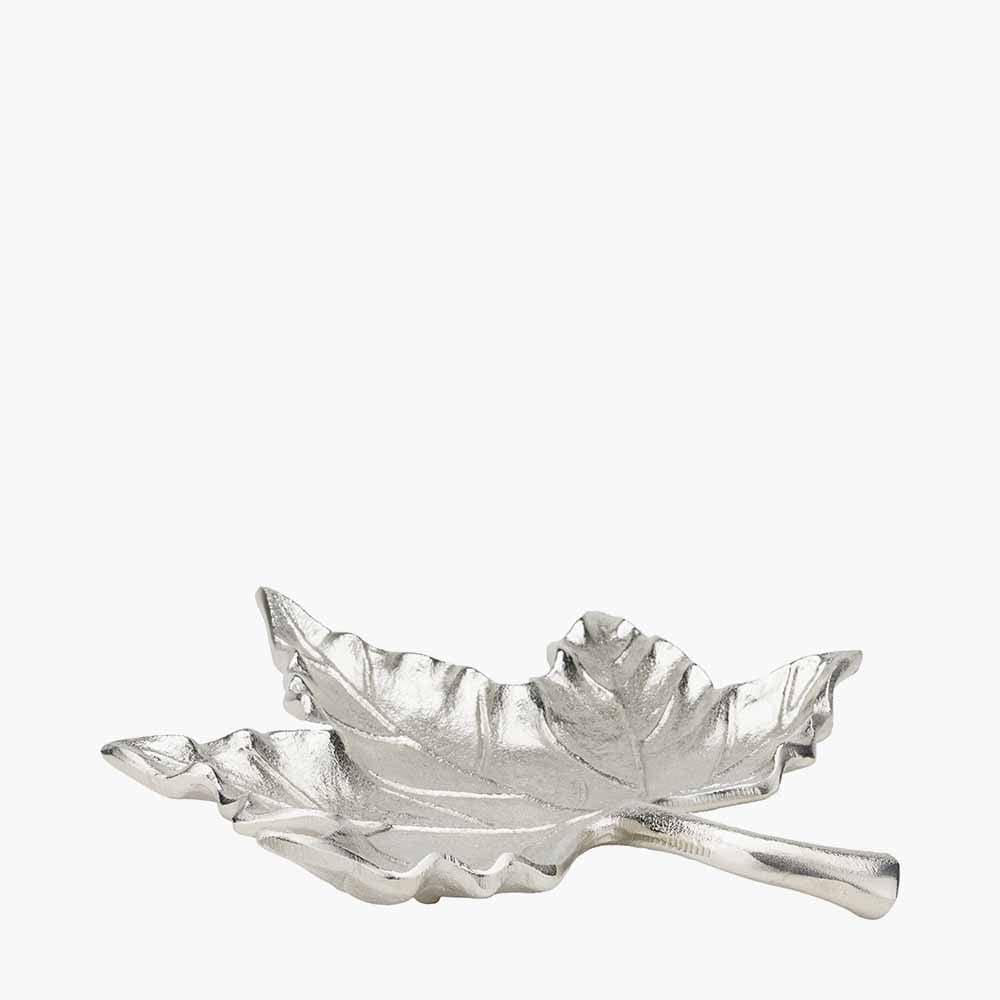 Pacific Lifestyle Accessories Silver Metal Oak Leaf Bowl House of Isabella UK