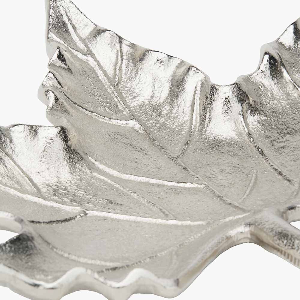Pacific Lifestyle Accessories Silver Metal Oak Leaf Bowl House of Isabella UK