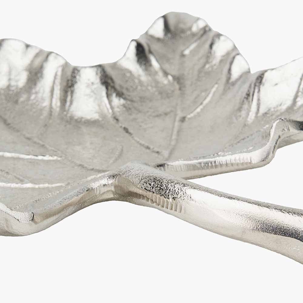 Pacific Lifestyle Accessories Silver Metal Oak Leaf Bowl House of Isabella UK