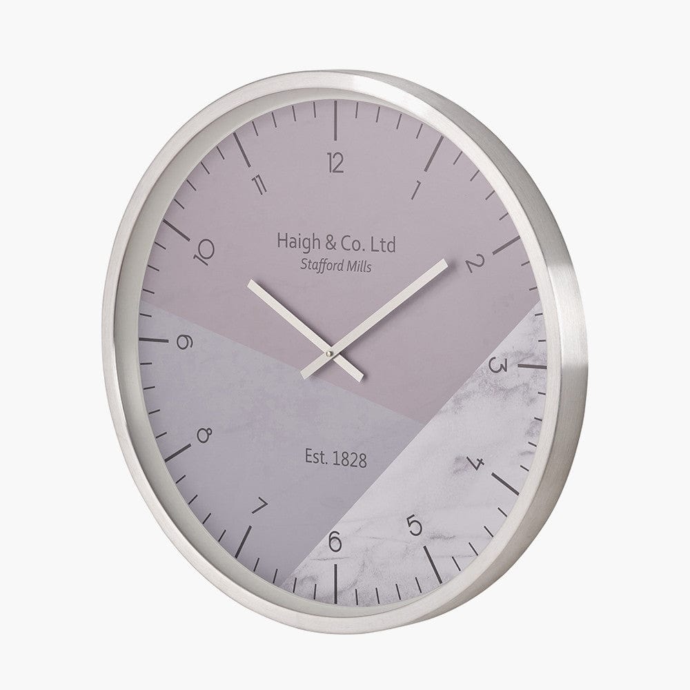Silver Metal Printed Face Wall Clock.