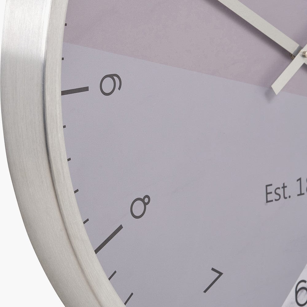 Silver Metal Printed Face Wall Clock.
