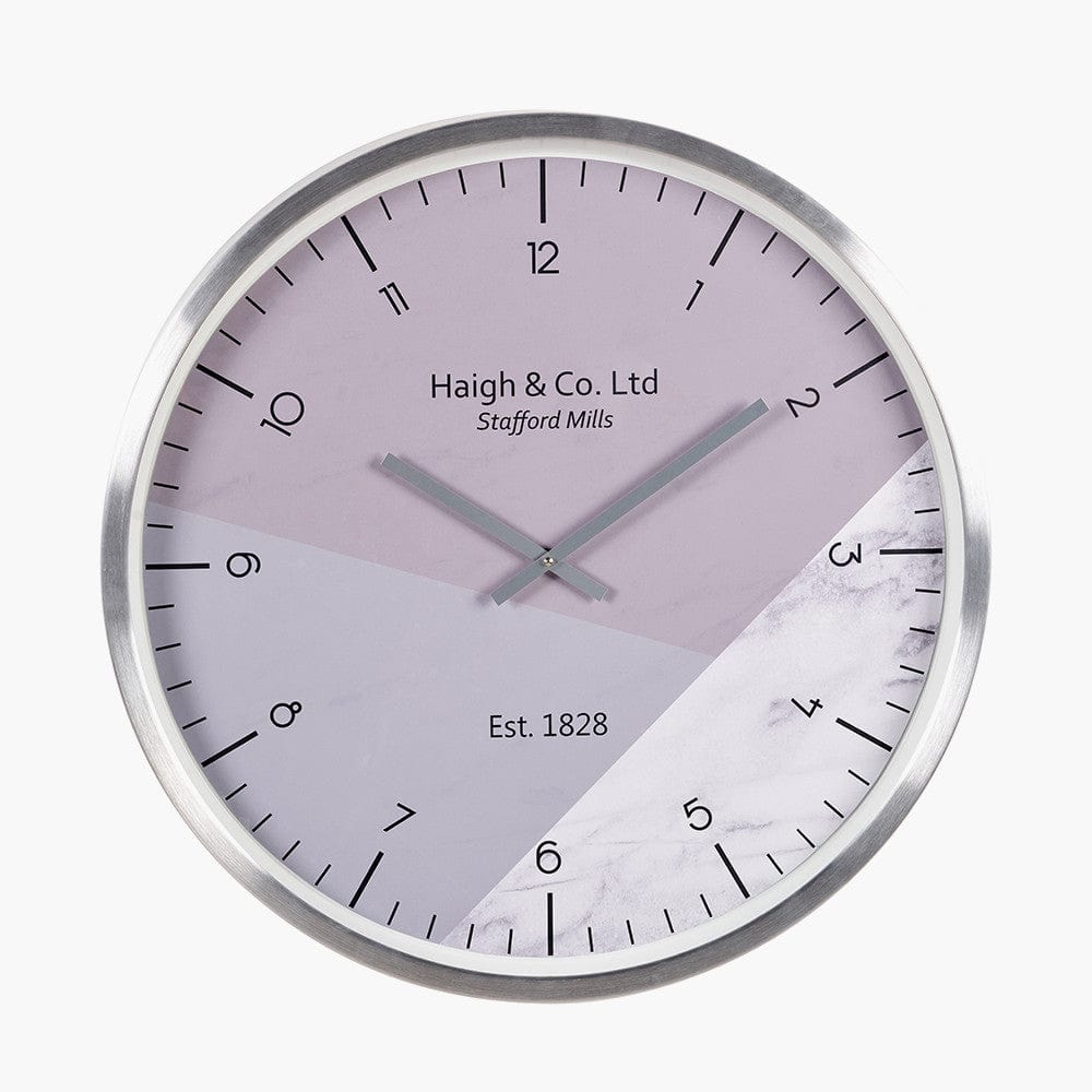 Silver Metal Printed Face Wall Clock.