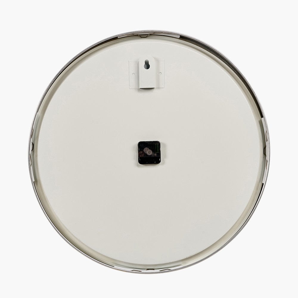 Silver Metal Printed Face Wall Clock.