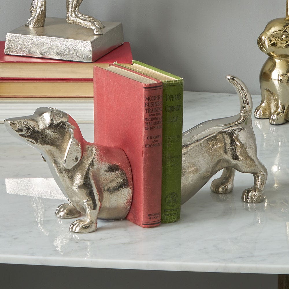 Pacific Lifestyle Accessories Silver Metal Sausage Dog Book Ends House of Isabella UK