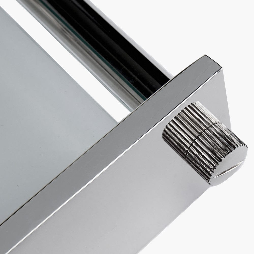 Silver Square Framed Standing Table Clock.