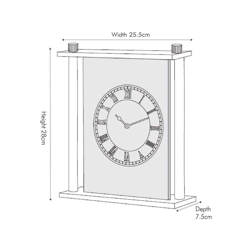 Pacific Lifestyle Accessories Silver Square Framed Standing Table Clock House of Isabella UK