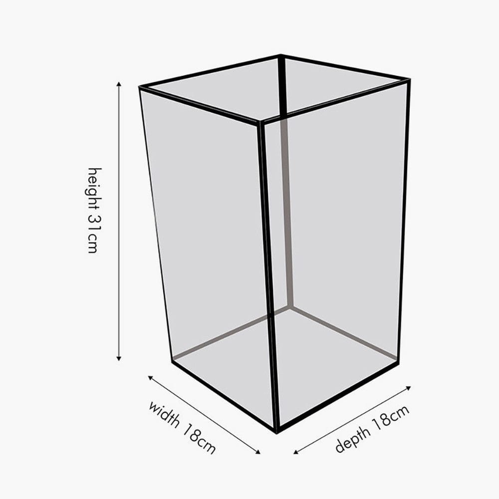 Smoked Glass and Brass Metal Large Square Hurricane.