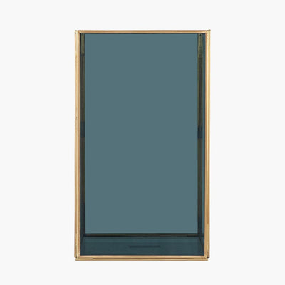 Pacific Lifestyle Accessories Smoked Glass and Brass Metal Large Square Hurricane House of Isabella UK