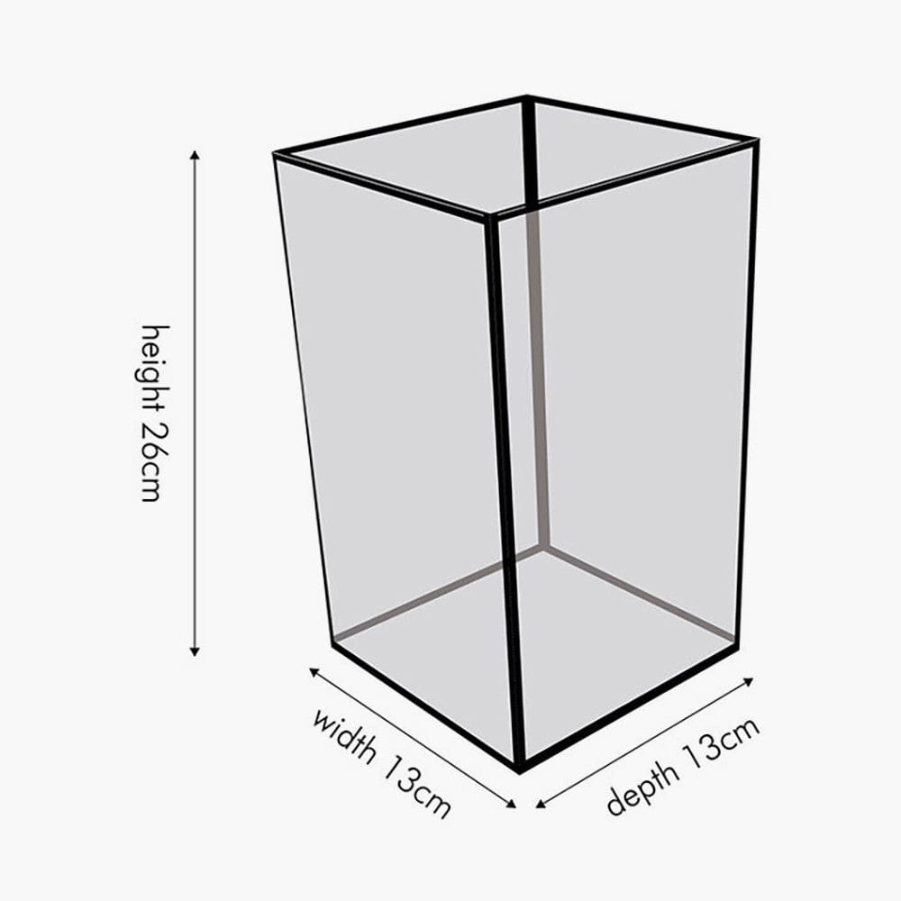 Smoked Glass and Brass Metal Medium Square Hurricane.