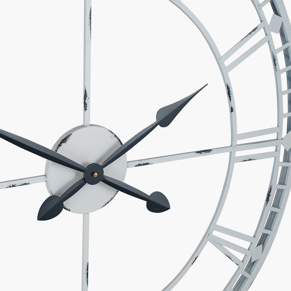 Soft Grey Metal Round Wall Clock.