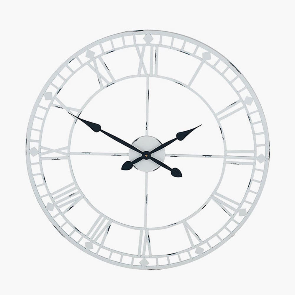 Soft Grey Metal Round Wall Clock.