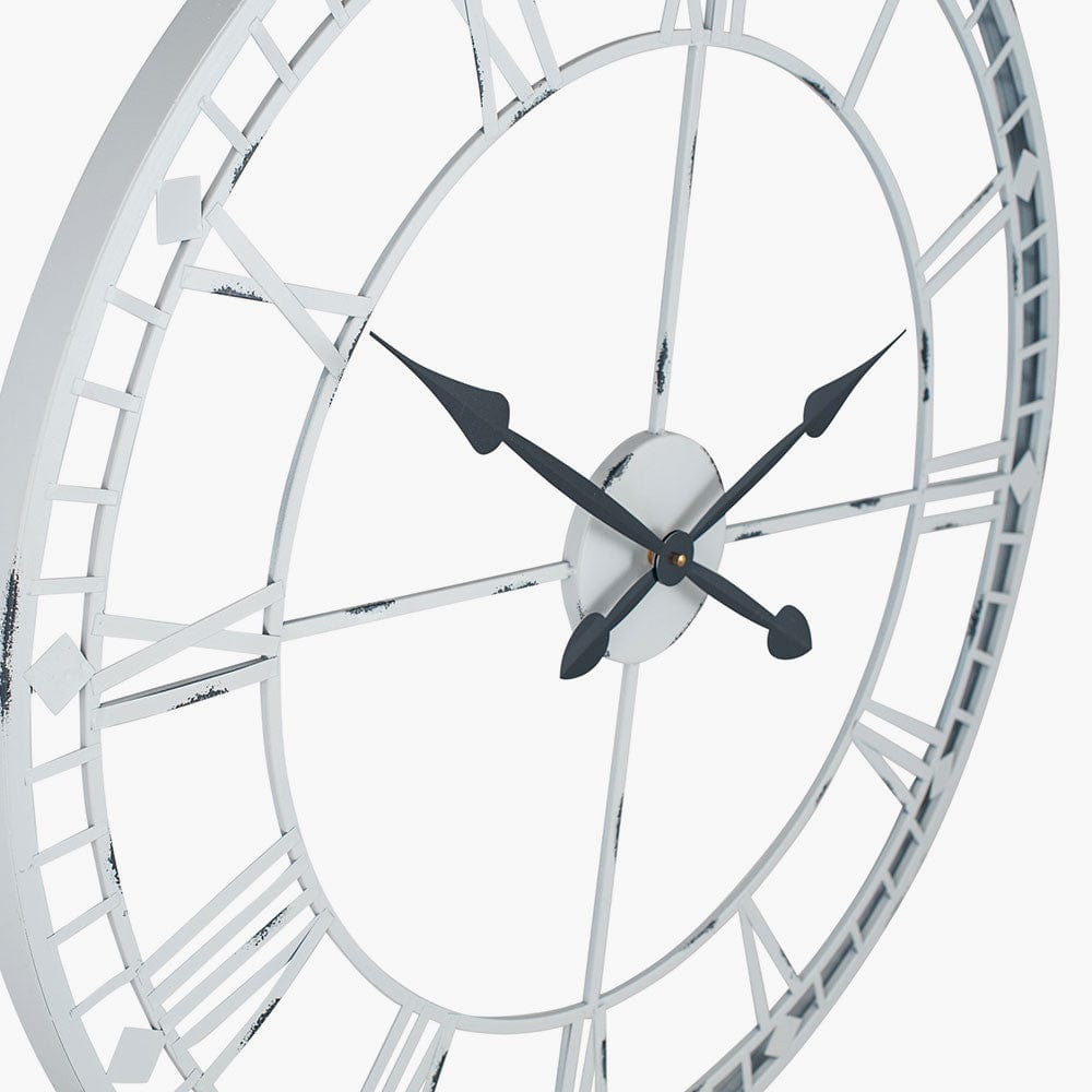 Soft Grey Metal Round Wall Clock.