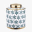 Pacific Lifestyle Accessories Thea Green and Gold Leaf Ceramic Lidded Ginger Jar House of Isabella UK