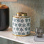 Pacific Lifestyle Accessories Thea Green and Gold Leaf Ceramic Lidded Ginger Jar House of Isabella UK