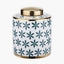 Pacific Lifestyle Accessories Thea Green and Gold Leaf Ceramic Lidded Ginger Jar House of Isabella UK