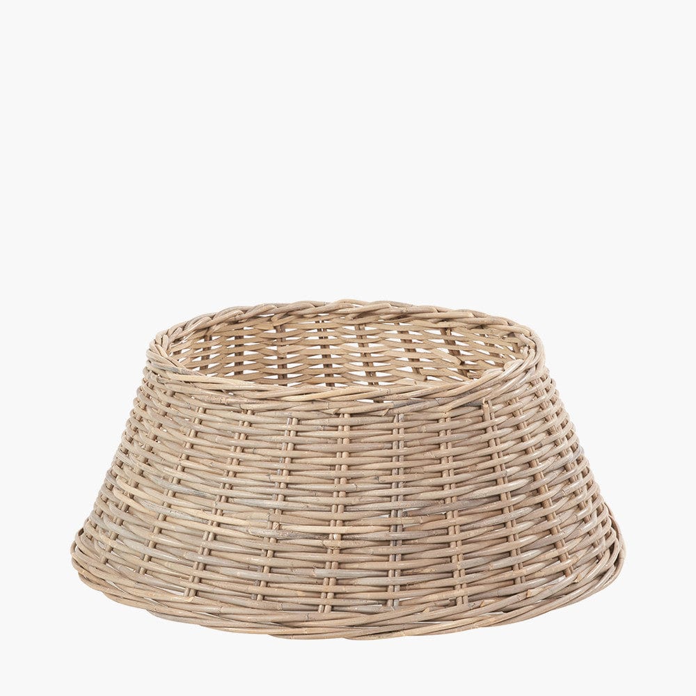 Pacific Lifestyle Accessories Tobs Grey Kubu Rattan Christmas Tree Basket Skirt Ring House of Isabella UK