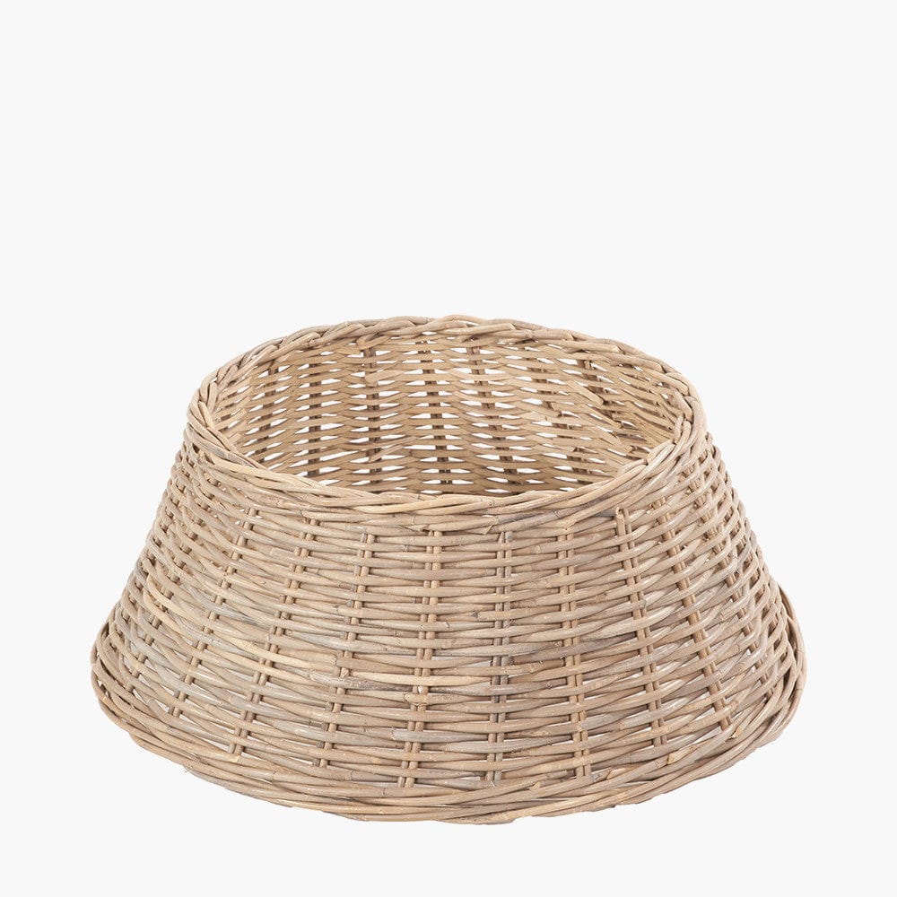 Pacific Lifestyle Accessories Tobs Grey Kubu Rattan Christmas Tree Basket Skirt Ring House of Isabella UK