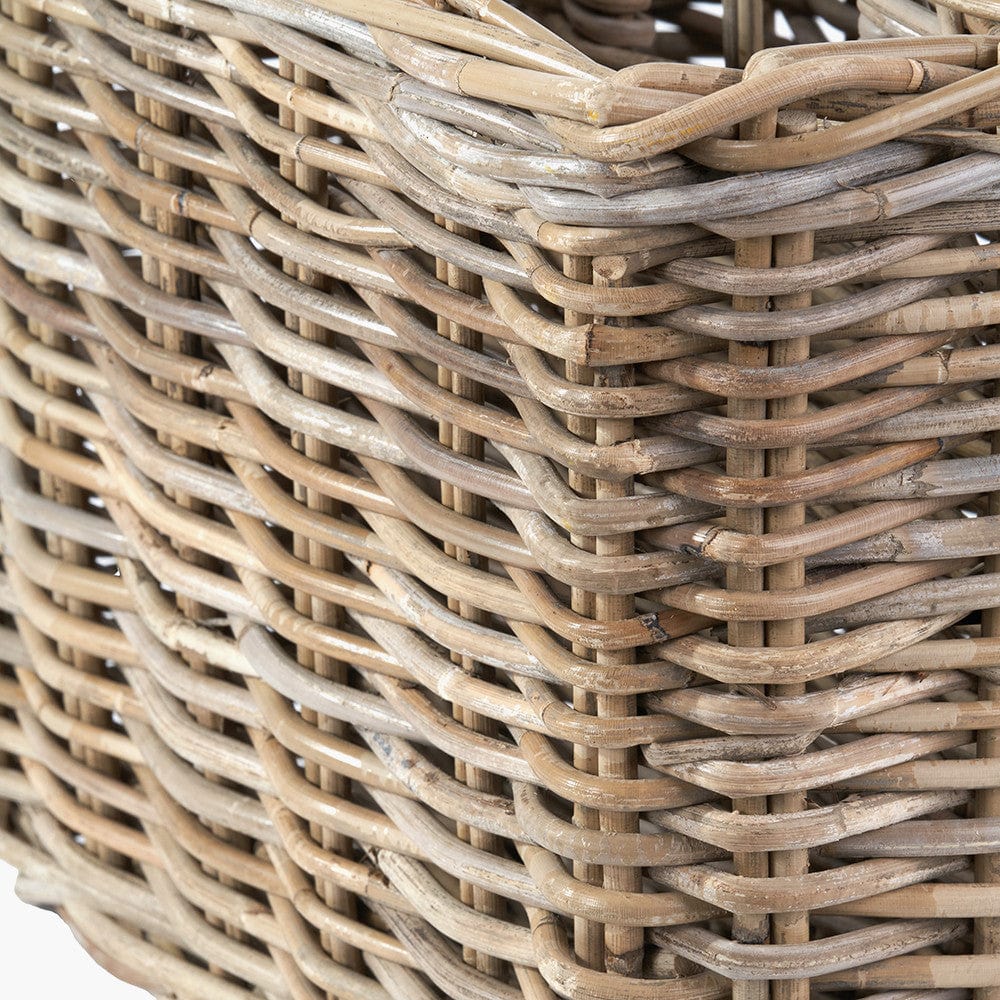 Tobs Grey Kubu Rattan Magazine Basket.