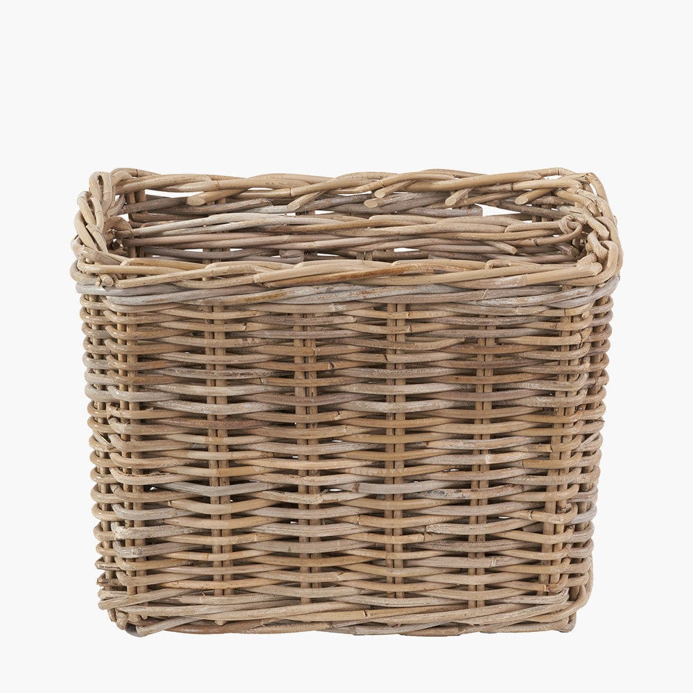 Tobs Grey Kubu Rattan Magazine Basket.