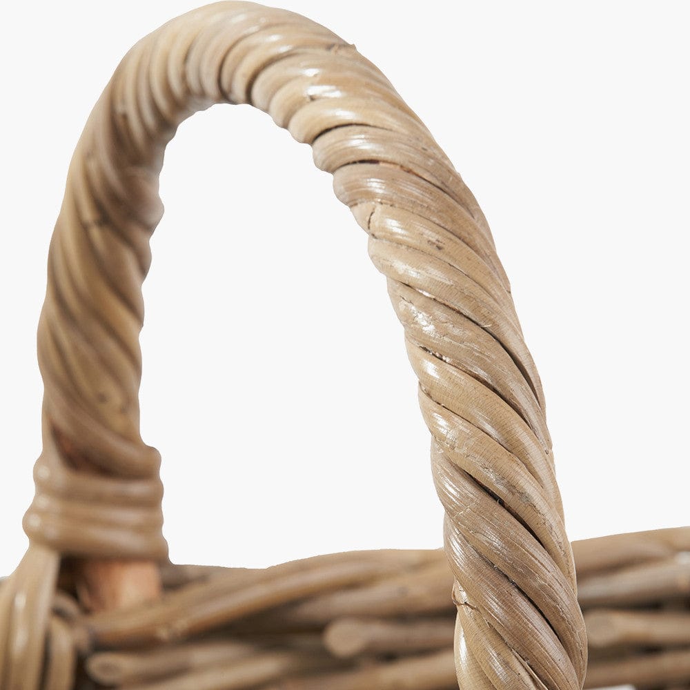 Tobs Grey Kubu Rattan Shopping Basket.