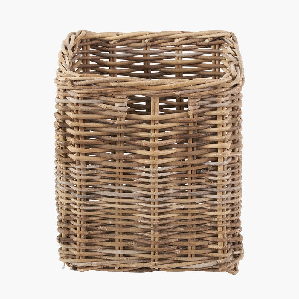 Tobs Grey Kubu Rattan Square Storage Basket.