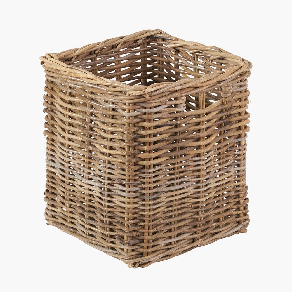 Tobs Grey Kubu Rattan Square Storage Basket.