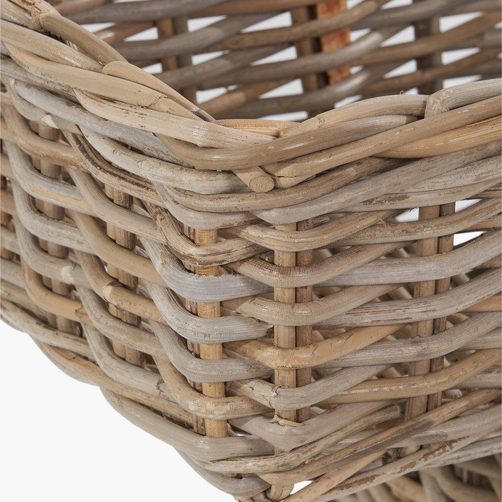 Tobs Grey Kubu Rattan Stair Basket Large.