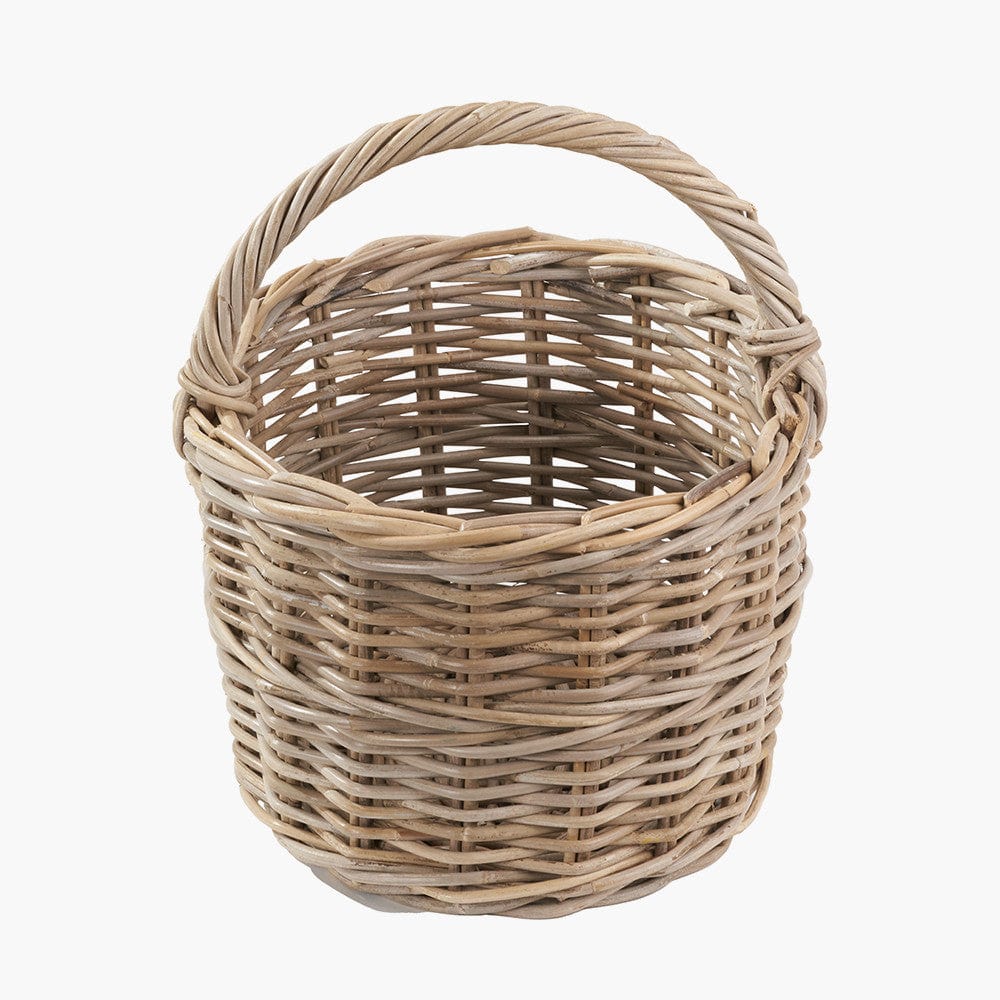 Pacific Lifestyle Accessories Tobs Grey Kubu Rattan Straight Sided Shopping Basket House of Isabella UK