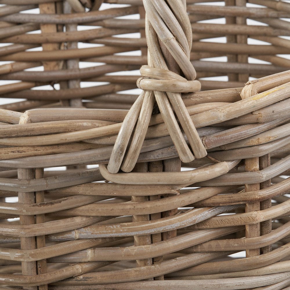Pacific Lifestyle Accessories Tobs Grey Kubu Rattan Straight Sided Shopping Basket House of Isabella UK