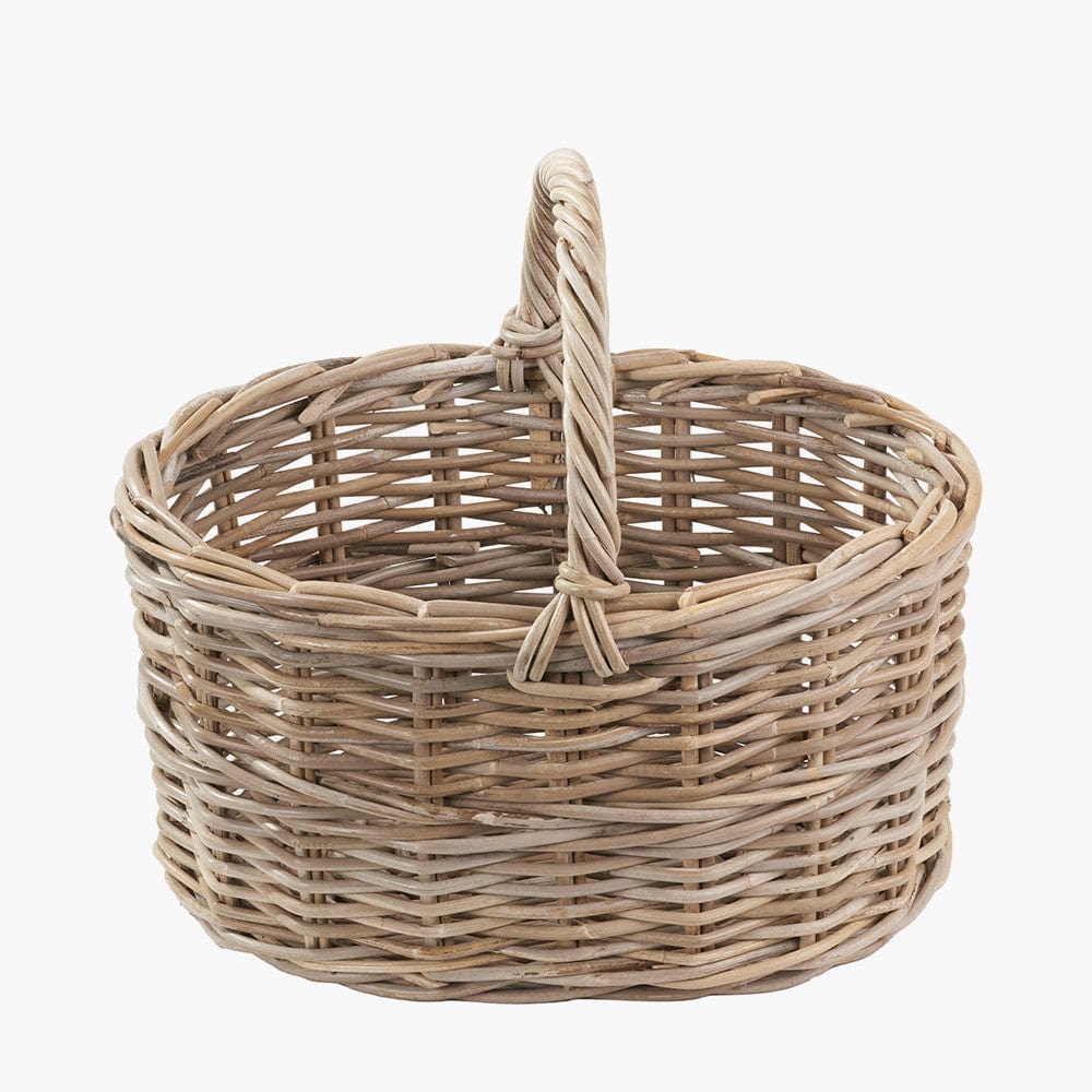 Pacific Lifestyle Accessories Tobs Grey Kubu Rattan Straight Sided Shopping Basket House of Isabella UK