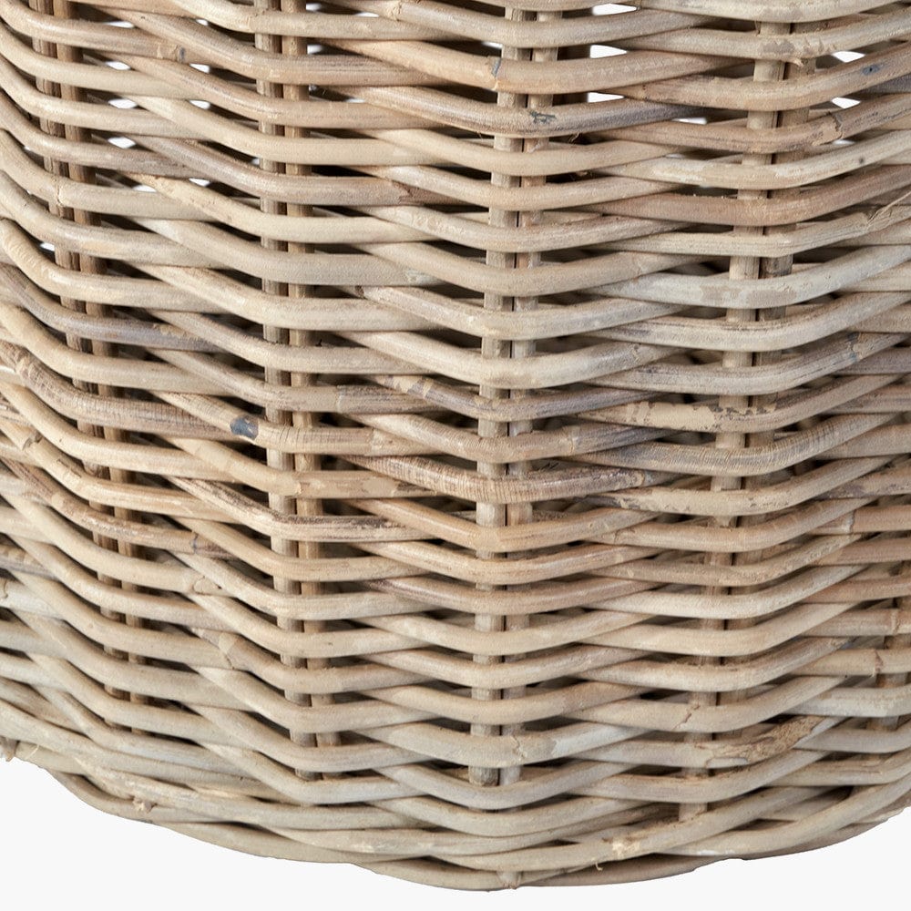 Tobs Grey Kubu Rattan Tall Round Storage Basket.